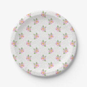 Plato De Papel Rosas de perro rosado de moda en placa de papel bl