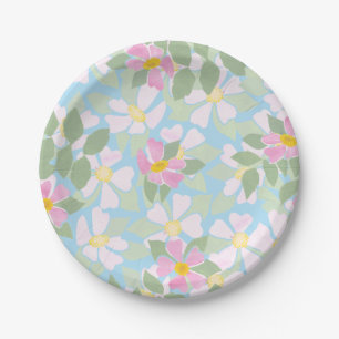 Plato De Papel Rosas de perro rosados bonitos en placa de papel a