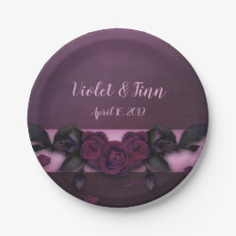 Plato De Papel Rosas de Plum