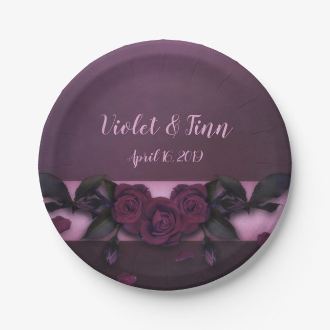 Plato De Papel Rosas de Plum (Anverso)