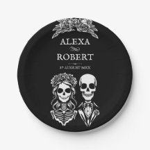 Rosas del esqueleto gótico pareja boda