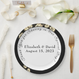 Plato De Papel Rosas elegantes católicos