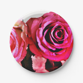 Plato De Papel Rosas en auge