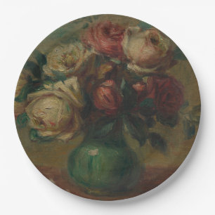 Plato De Papel Rosas en floración en una bolsa de Pierre Renoir C