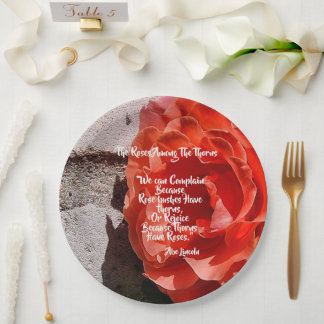 Plato De Papel Rosas entre las Espinas Abe Lincoln 9 pulgadas