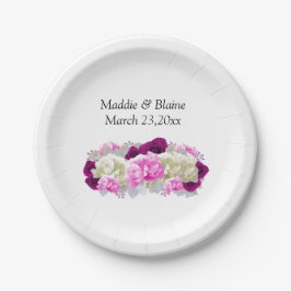 Plato De Papel Rosas florales bodas Peonies Placas de papel