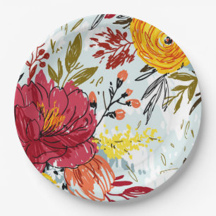 Plato De Papel Rosas Hermosas
