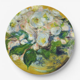 Plato De Papel Rosas navidades (por Claude Monet)