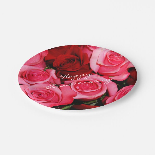 Plato De Papel Rosas, placas Fiestas rosadas y rojas (Angular)