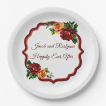 Rosas rojas y amarillas profundas victorianas