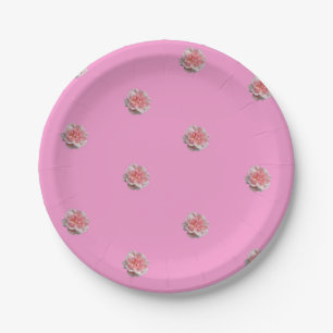 Plato De Papel Rosas rosas rosas en rosa