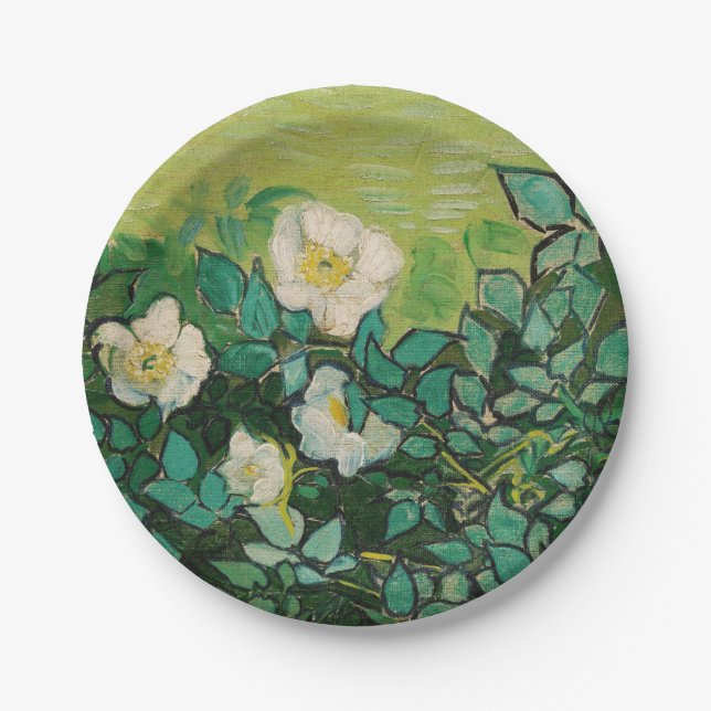 Plato De Papel Rosas Van Gogh Wild (Anverso)