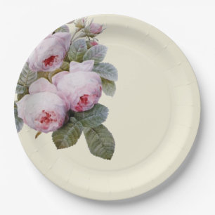 Plato De Papel Rosas vintage francesas