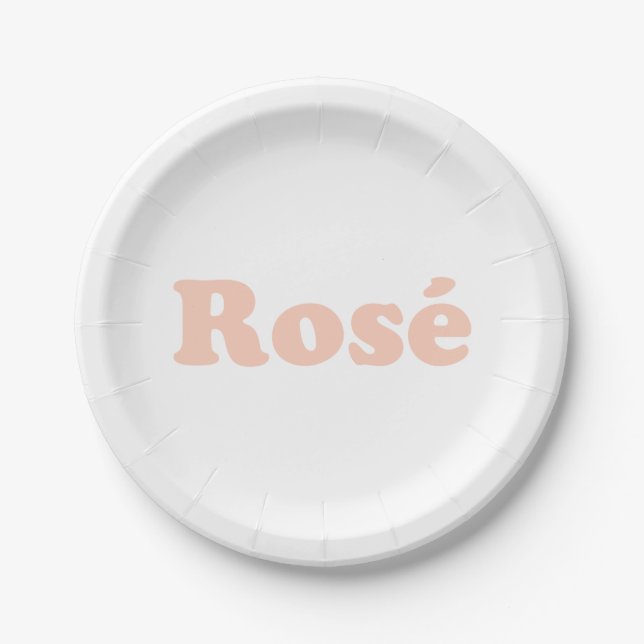 Plato De Papel "Rose all day" Rosa claro rosa blanco (Anverso)