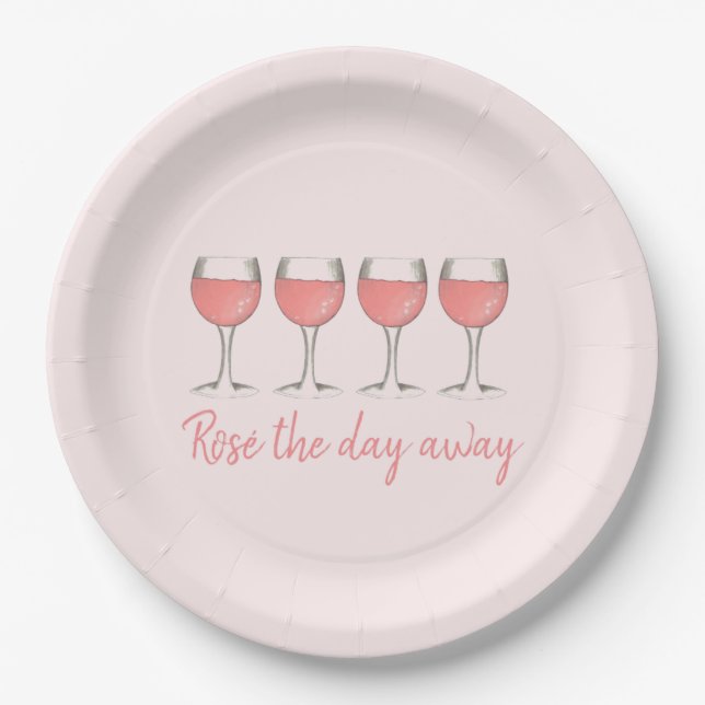 Plato De Papel Rosé El Día Que Falta Lover De Vino De Rosa (Anverso)