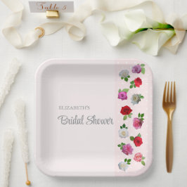 Plato De Papel Rose Garden Party Bridal Shower