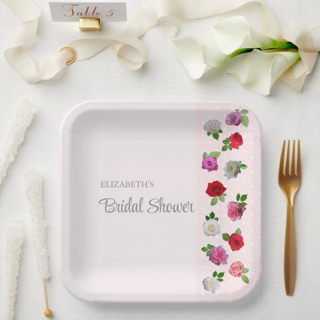 Plato De Papel Rose Garden Party Bridal Shower (Boda)