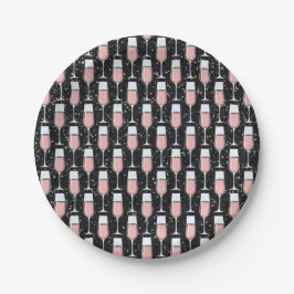 Plato De Papel Rose Wine Pattern