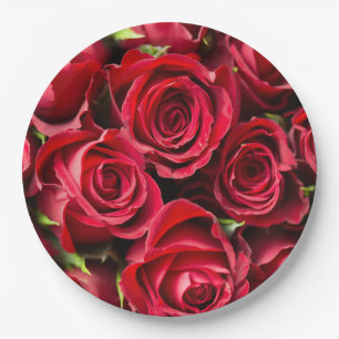 Plato De Papel Roses rojos