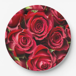Plato De Papel Roses rojos