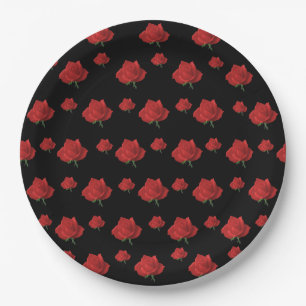 Plato De Papel Roses rojos