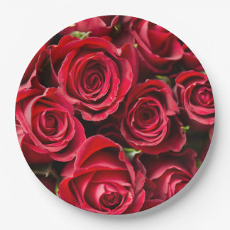 Plato De Papel Roses rojos