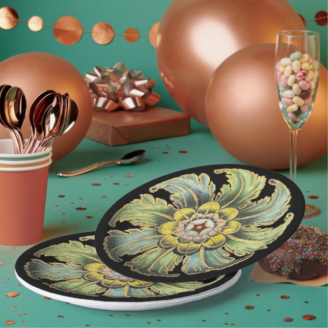 Plato De Papel Rosette arquitectónico antiguo n.º 1 (Multi)