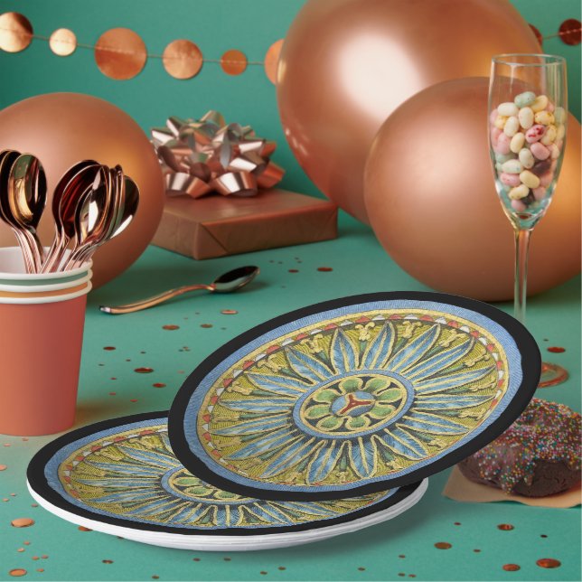 Plato De Papel Rosette arquitectónico antiguo n.º 2 (Multi)