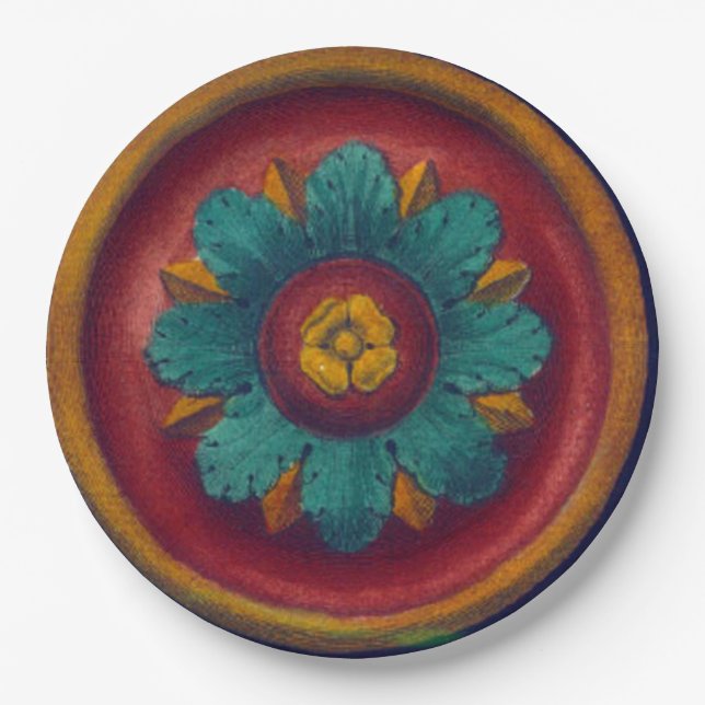 Plato De Papel Rosette arquitectónico n.º 5 (Anverso)