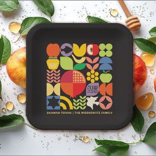 Plato De Papel Rosh Hashanah Personalizado Año Nuevo Judío