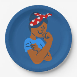 Plato De Papel rosie la remachadora rockabilly retro africana neg