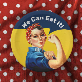 Plato De Papel Rosie the Riveter | Placa de papel | Podemos Comer