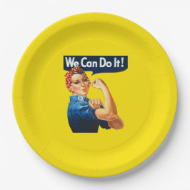 Plato De Papel Rosie the Riveter (Poster icónico) (¡Podemos hacer