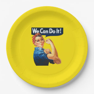 Plato De Papel Rosie the Riveter (Poster icónico) (¡Podemos hacer