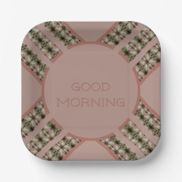 Plato De Papel Rosy Pink Patterned