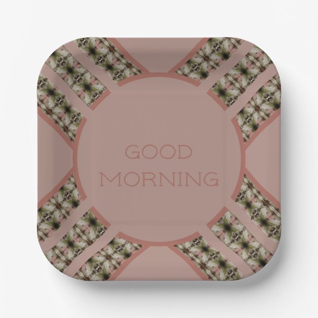 Plato De Papel Rosy Pink Patterned (Anverso)