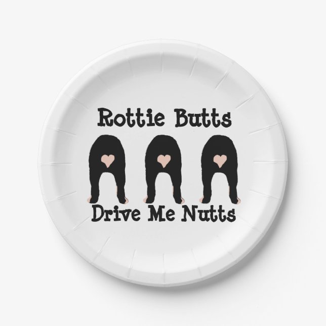 Plato De Papel Rottie Butts (Anverso)