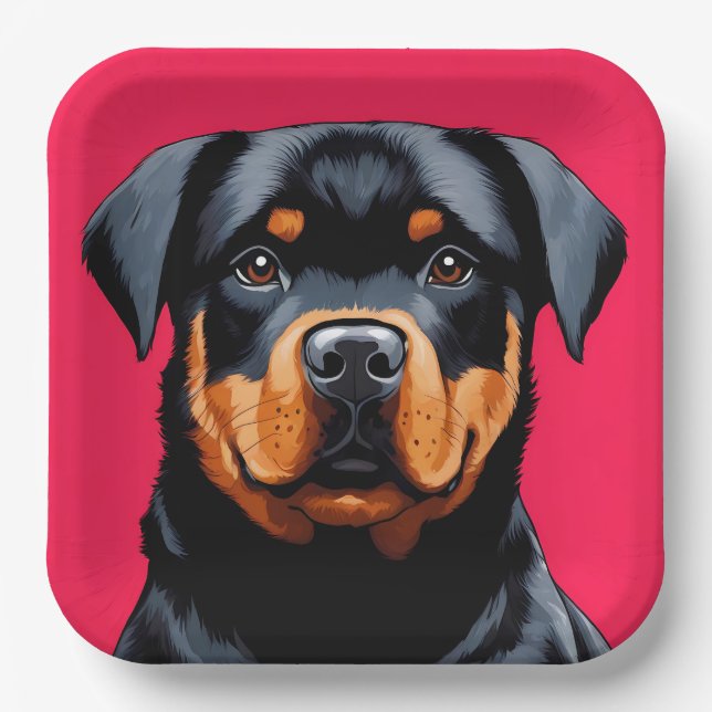 Plato De Papel Rottweiler (Anverso)
