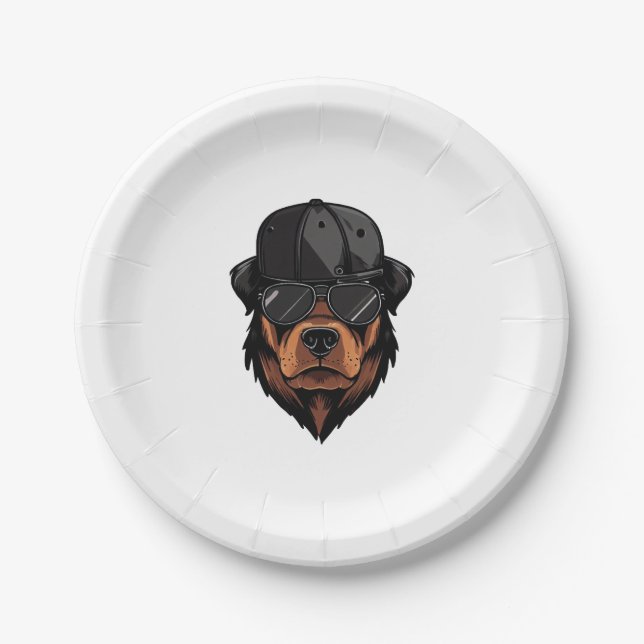 Plato De Papel Rottweiler Gangster (Anverso)