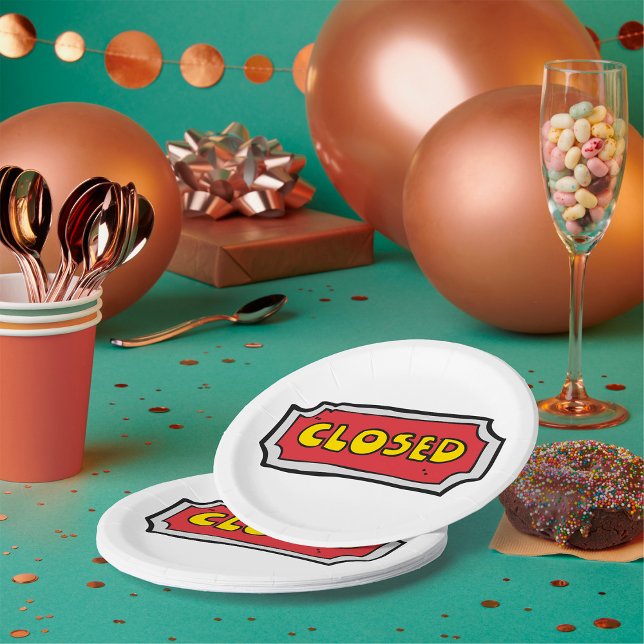 Plato De Papel Rótulo Cerrado Amarillo Y Rojo (Subido por el creador)