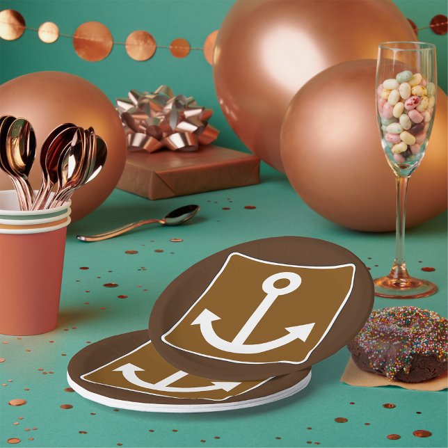 Plato De Papel Rótulo de ancla náutica (Subido por el creador)