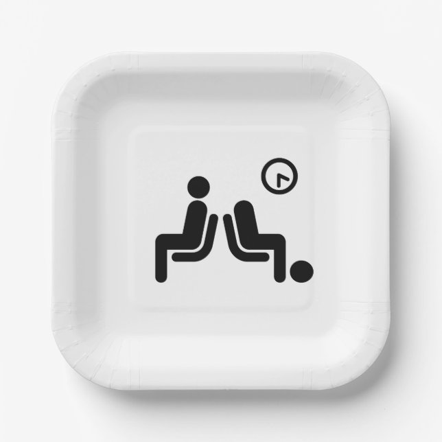 Plato De Papel Rótulo de espera larga (Anverso)