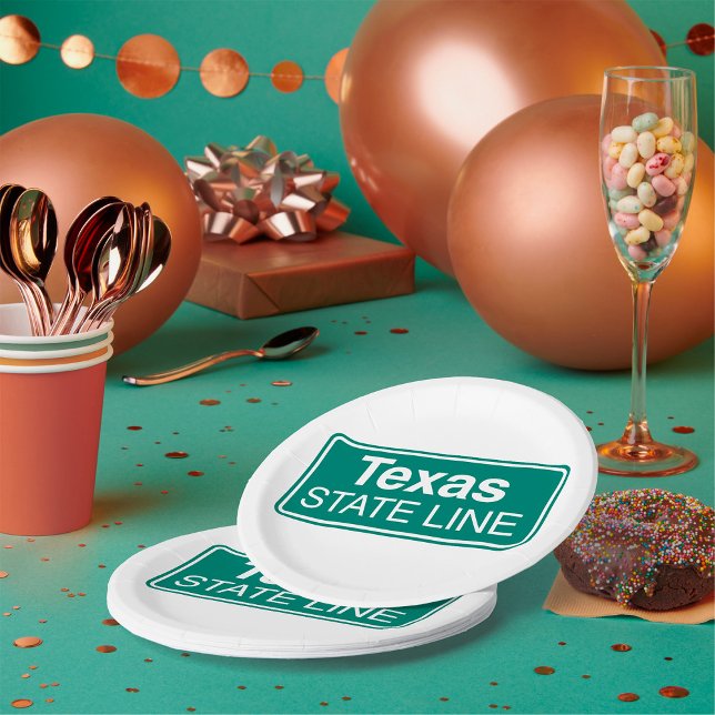 Plato De Papel Rótulo Estatal de Línea de Carretera de Texas (Subido por el creador)