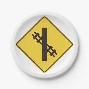 Plato De Papel Rótulo ferroviario de cruce de carreteras