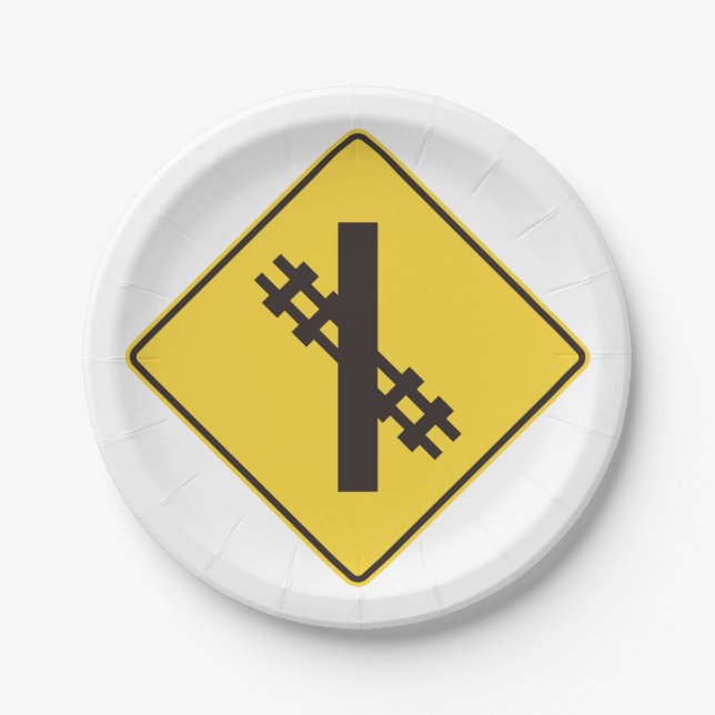 Plato De Papel Rótulo ferroviario de cruce de carreteras (Anverso)