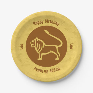 Plato De Papel Rótulo Leo Zodiac