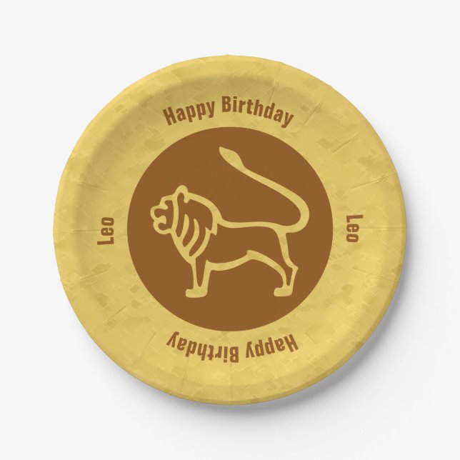 Plato De Papel Rótulo Leo Zodiac (Anverso)