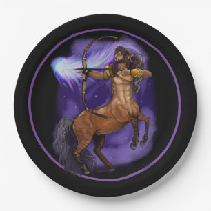 Plato De Papel Rótulo Sagittarius Zodiac