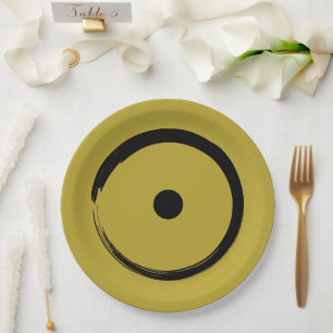 Plato De Papel Rótulo solar astrológico - Budismo Círculo Zen 1