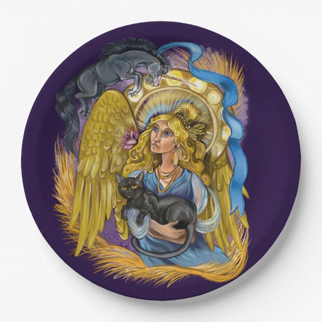 Plato De Papel Rótulo Virgo Zodiac (Anverso)